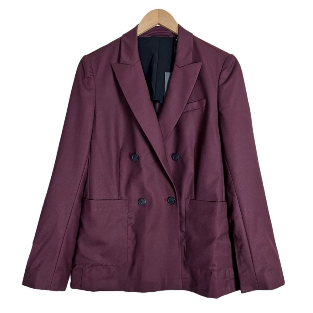 AWAY The Roundtrip Double-Breasted Blazer in Wine, Size 2X New w/Tag